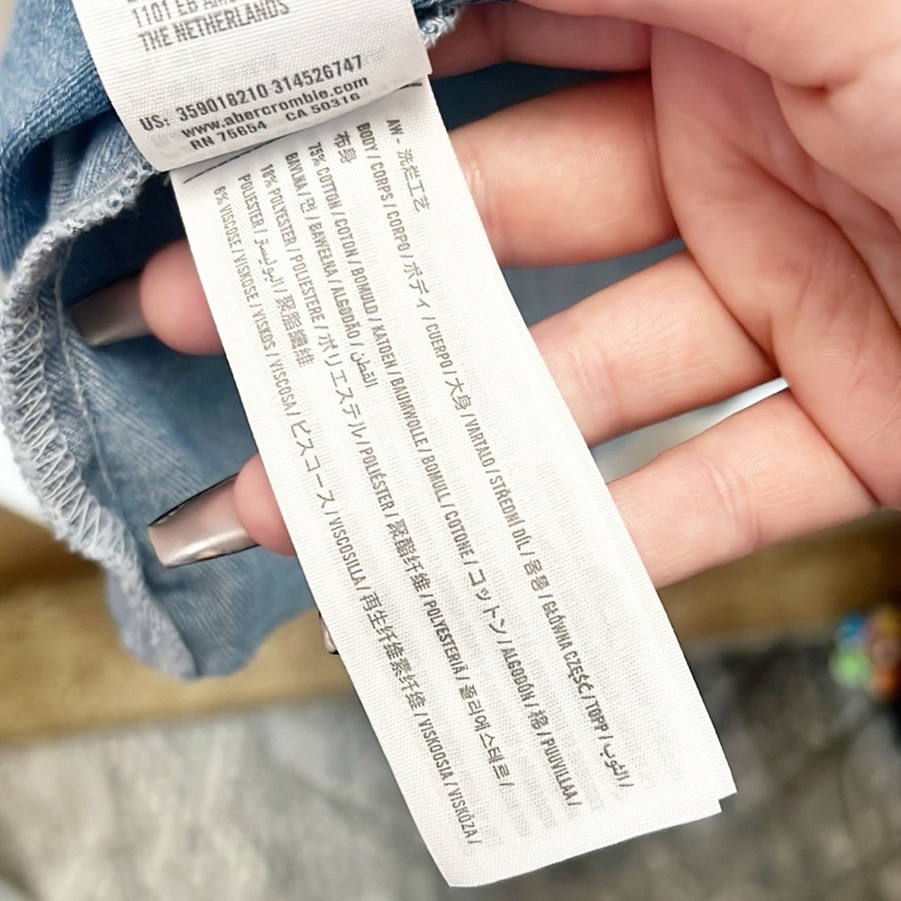 Hollister Chambray Tank Fitted Bodycon Tie Keyhole Front Pull On Mini Dress - Picture 10 of 10